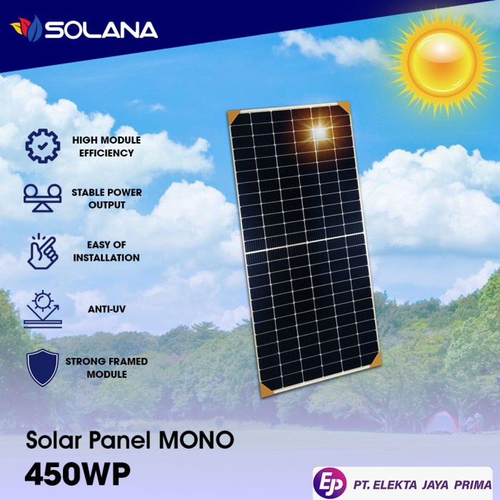 EJP SOLANA SOLAR PANEL MONO 450WP PV MODUL SOLAR CELL 450 WP MONO