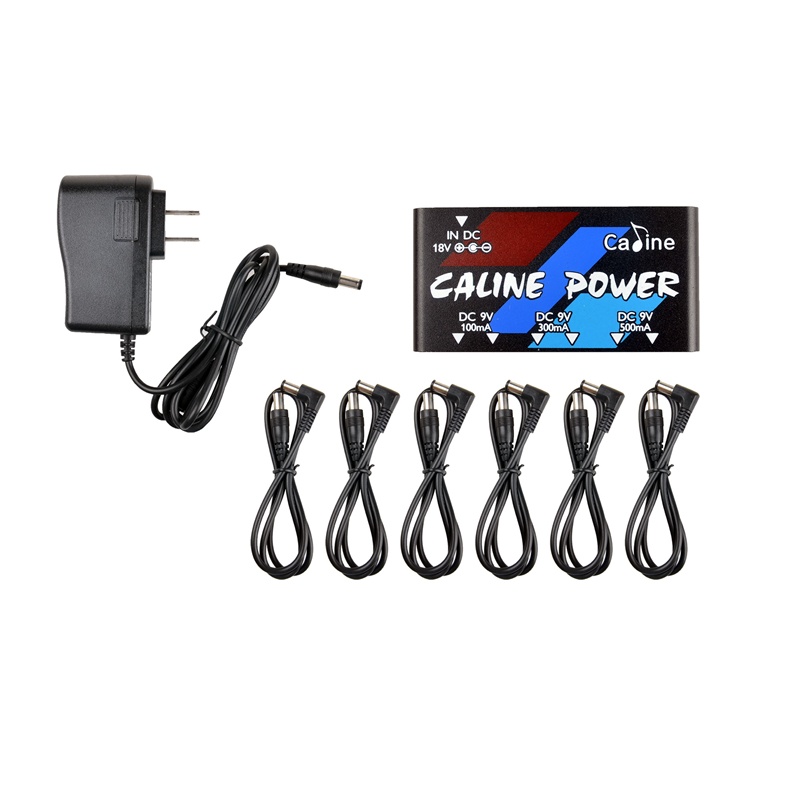 DSC Caline CP-02 Mini Multiple Outputs Guitar pedal Power Supply 9V Output with Adapter and 6pcs Cab