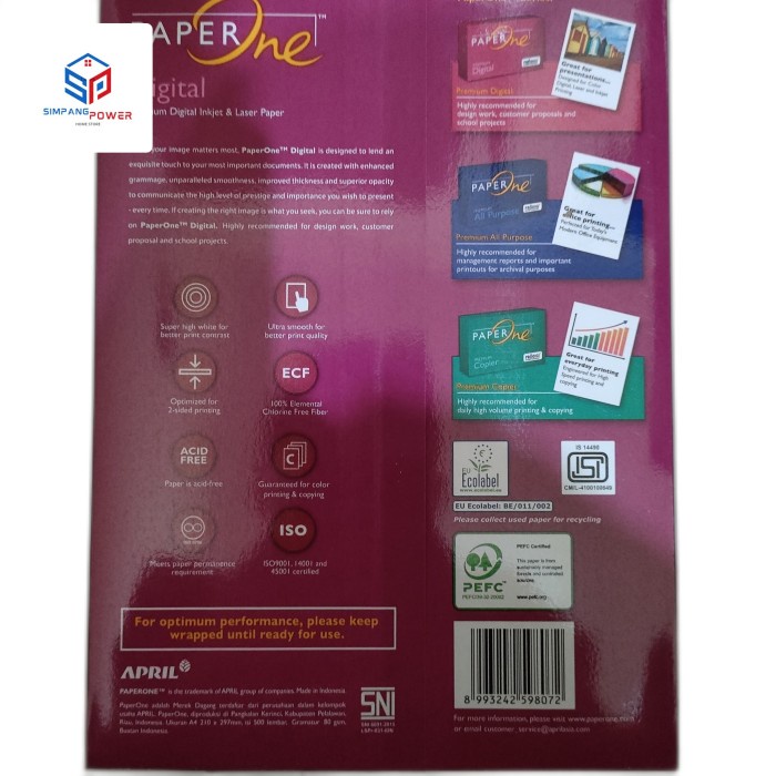 

Produk Terbaru Kertas Hvs A4 80 Gram Paper One Per Dus Isi 5 Rim Cod