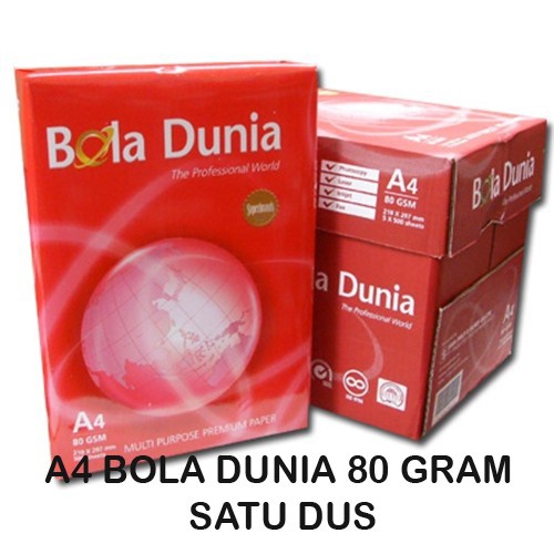 

Barang Terlaris Kertas Hvs A4 80Gr Bola Dunia 1 Dus Cod
