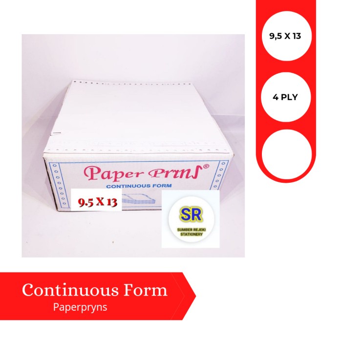 

Terbaru!! Continuous Form ( 9,5 X 13 ) 4 Ply Packing Aman