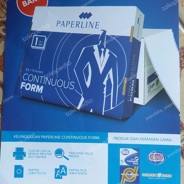 

Terbaru!! Kertas Continuous Form 1 Ply 9.5 X 11 Sidu/Paperline Isi 2000 Lmbr Packing Aman