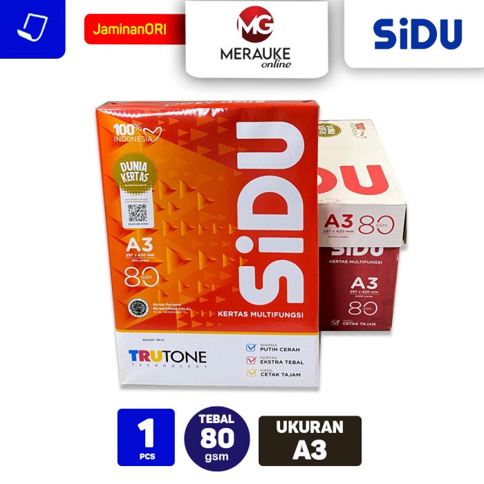 

Produk Terbaru Kertas Hvs Sidu A3 80Gsm Isi 500 Lembar Packing Aman