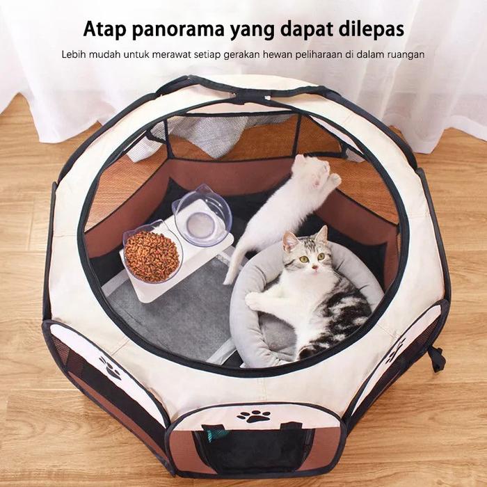 Diskon [Cod]Tenda Kucing Kandang Lipat Portable Kandang Kucing Besar Rumah Kucing Untuk Melahirkan