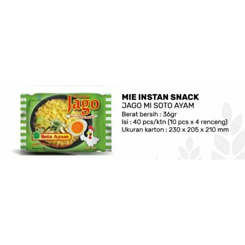 

Mie Instan 1 Dus Mie Jago Isi 40pcs/ 1dus (10pcs x 4 renceng).EXP bln .9.10. 2025