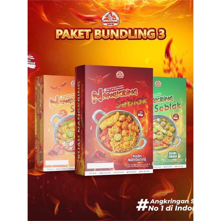 

[ TERLARIS & TERPERCAYA ] Nangkring Seblak Paket Bundling 3 Seblak Original Kuah Nangkring Pedas