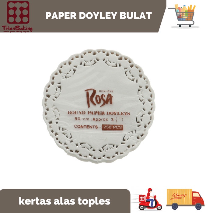 Paper doyley bulat putih kertas alas toples
