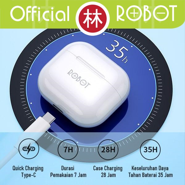 Robot T50 Airbuds Wireless Bluetooth Headset Earphone Tws Earphone