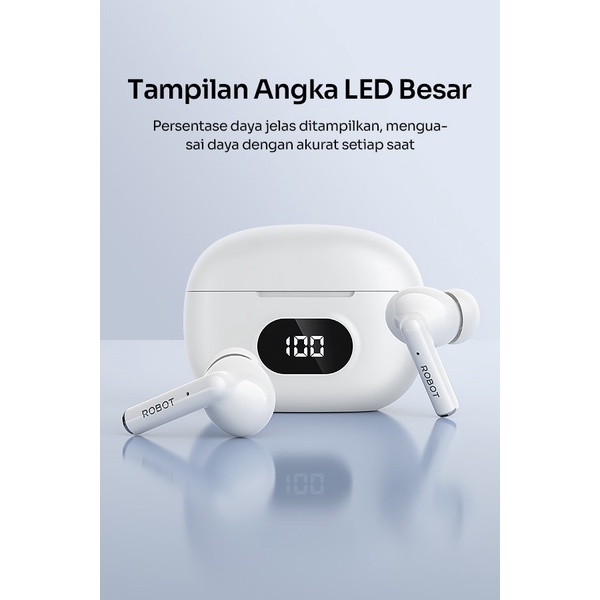 Robot Airbuds T70 Led Wireless Earphone Bluetooth Tws - New T50 T80