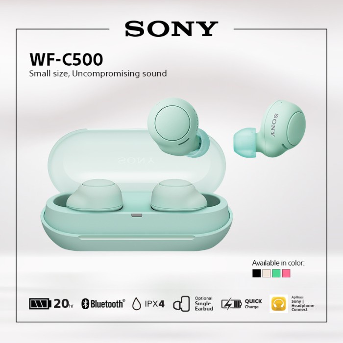 Sony Wf-C500 Green Truly Wireless Headphones / Wfc500 / Wf C500