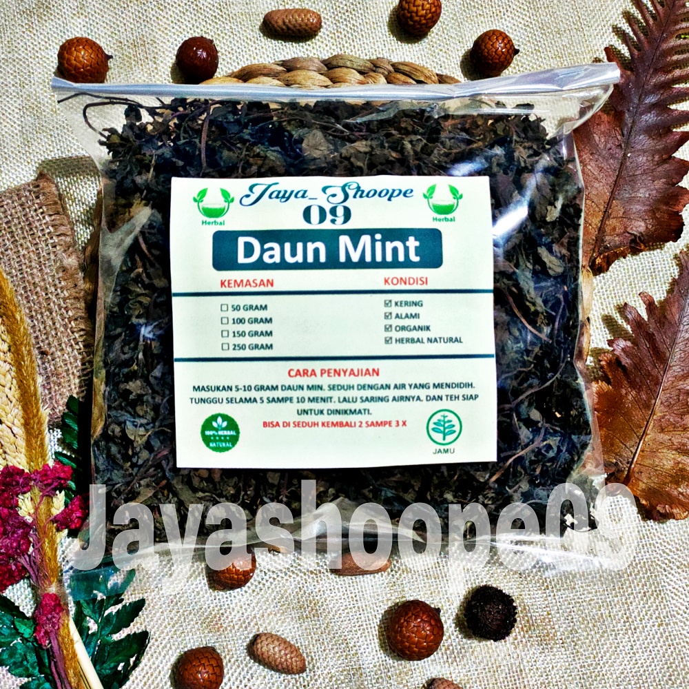 

Daun Mint Kering 250 GRAM tanaman mentol untuk minuman premium obat herbal alami rempah rempah