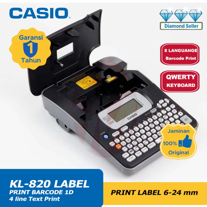 

Label Mesin Casio KL-820 PRINTING LABEL Cetak Nama Barcode QWERTY Keyboard DiskonJual MurahHarga