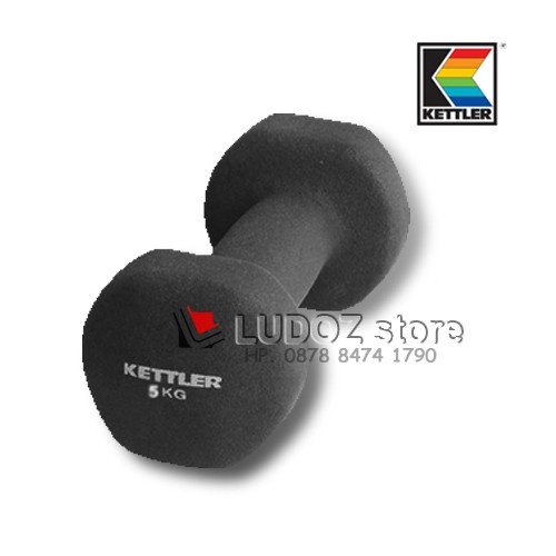 NEOPRENE Dumbell 5kg KETTLER Barbell Barbel Dumbbell 5 kg 1 buah