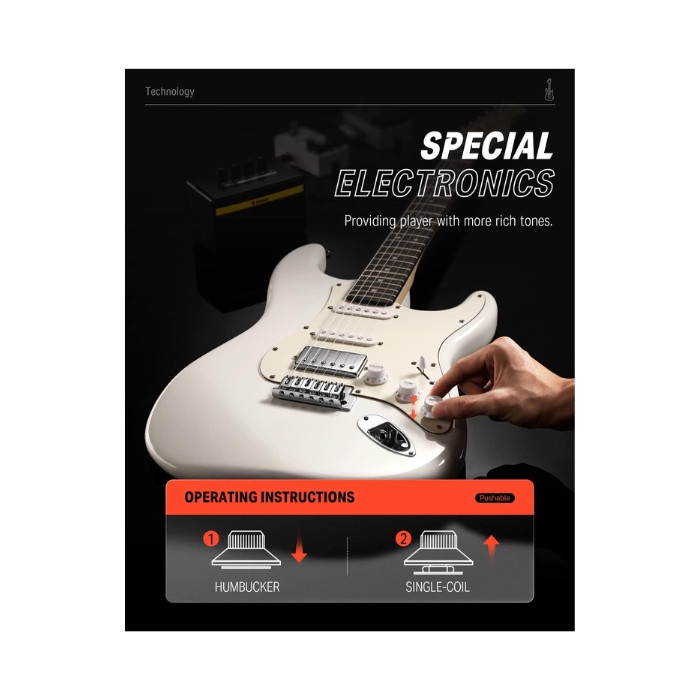 ELECTRIC GUITAR DONNER DST-152W WHITE