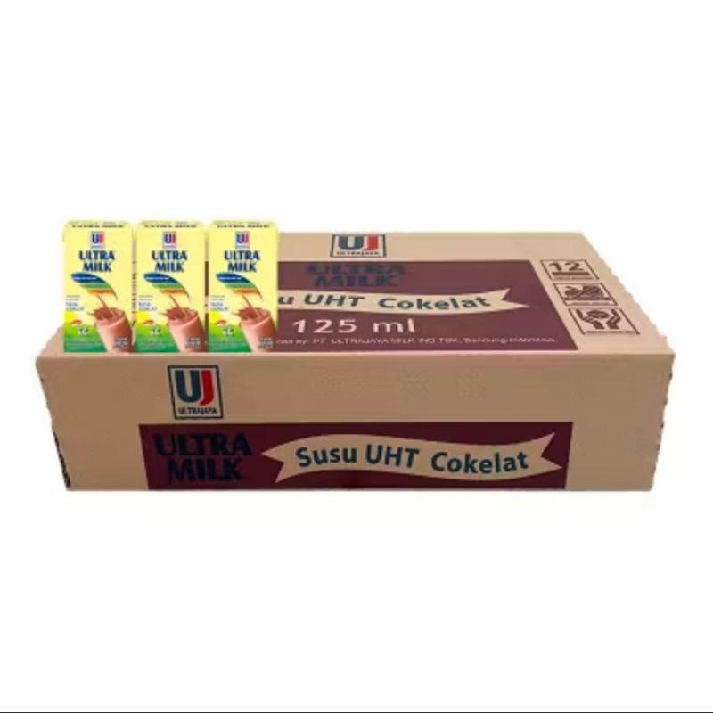 

ULTRA MILK 125ML 125 ML 1 DUS ISI 40 PCS / SUSU ULTRAMILK UHT FULLCREAM COKELAT STROBERI (1DUS ISI
