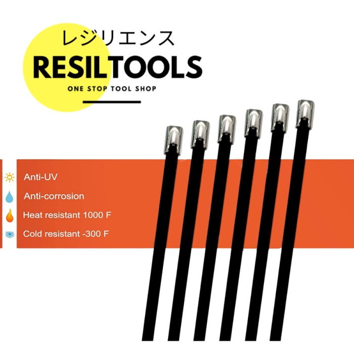 

Per100 Kabel Tie Stainless Steel Hitam 4.6 X 400 Mm Anti Karat