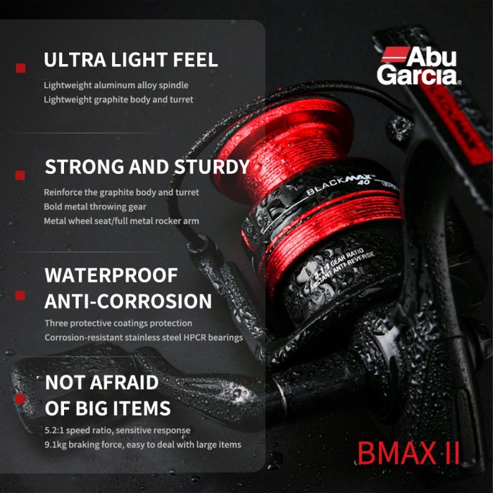 TERMURAH ABU GARCIA GARCIA BLACK MAX 2 SPINNING REEL PANCING ORIGINAL