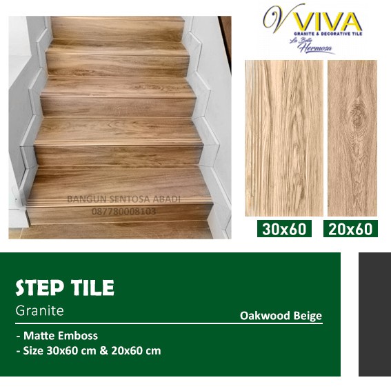 JJyoi- Stepnosing Tangga Granit Motif Kayu Oakwood Lantai