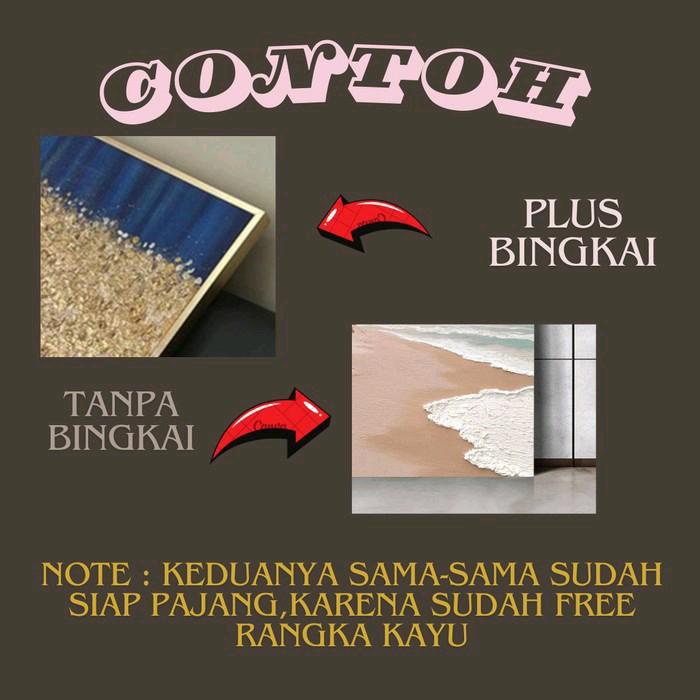Promo Lukisan Abstrak Bunga Aesthetic 80X150Cm Hiasan Dinding Rumah Frame Cod