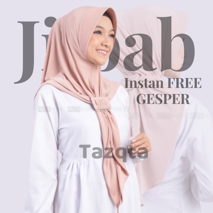 Yuksist- Jilbab Segitiga Instan Ped Jersey Zoya FREE Gesper