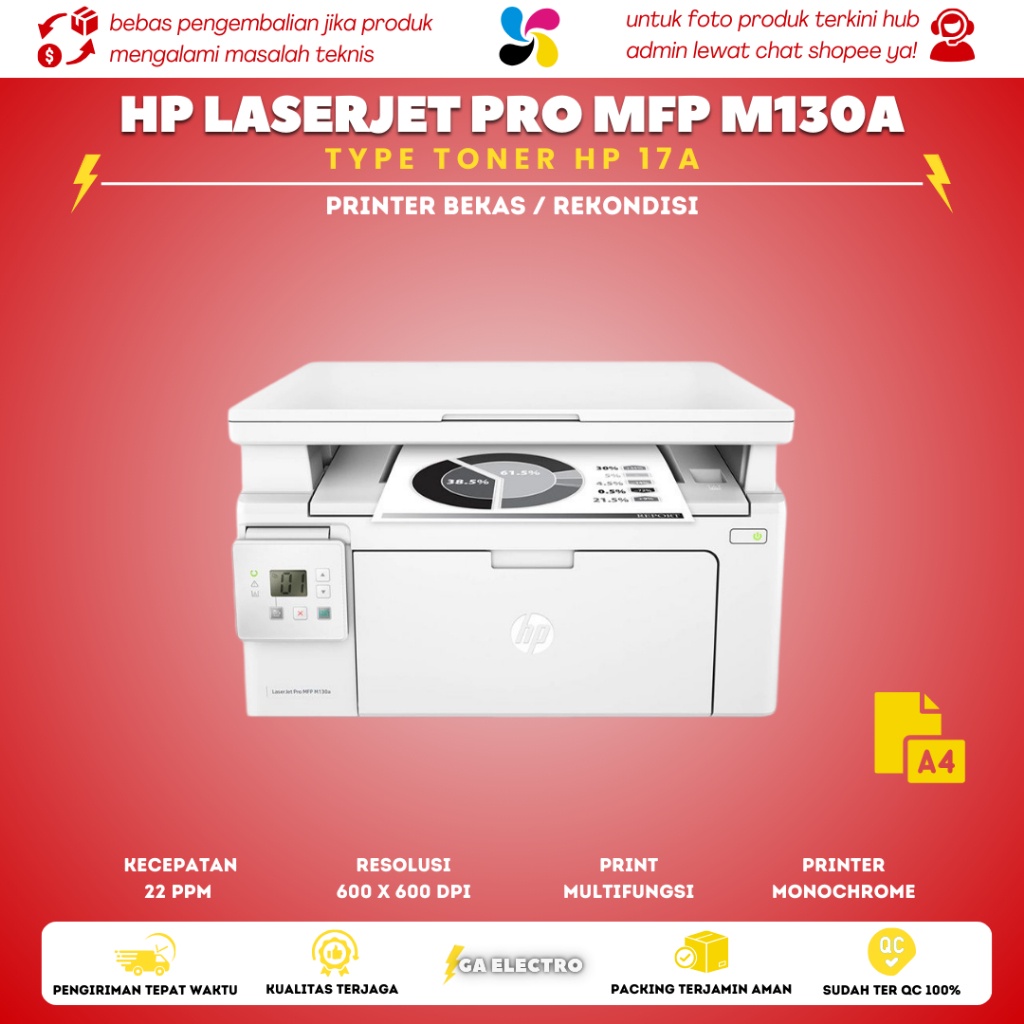 printer hp laserjet m130a printer fotocopy mini - printer hitam putih