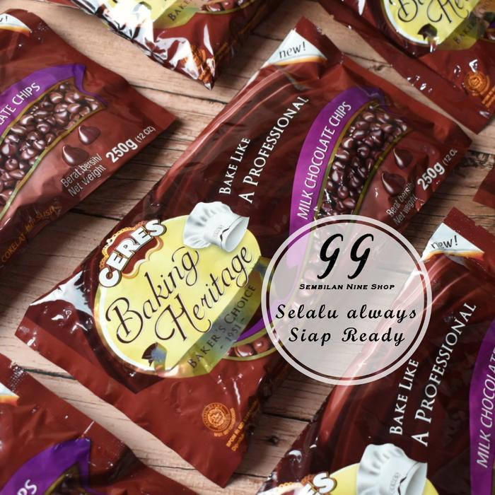 

SALE !!! CERES BAKING HERITAGE MILK CHOCOLATE CHIPS 250 GRAM COKELAT CHIP SUSU READYY