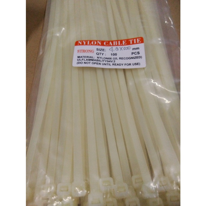 

CABLE TIE / KABEL TIS / PENGIKAT PUTIH (STRONG TEBAL 4.8 X 300 MM)