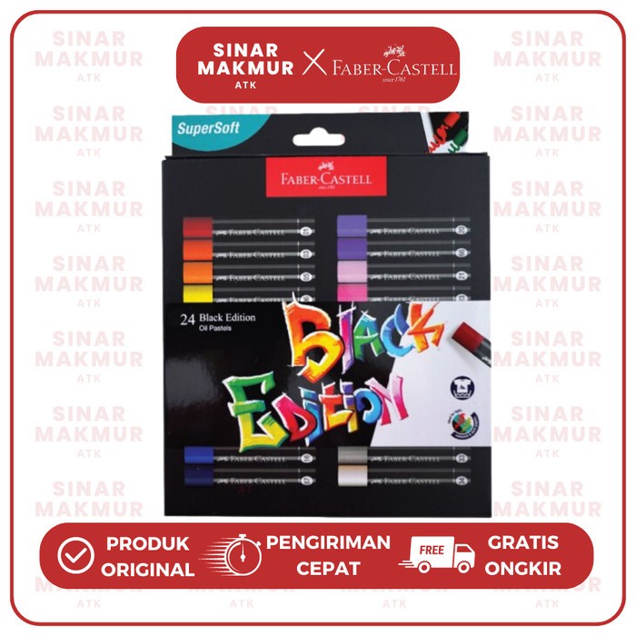 

Crayon/Oil Pastel Black Edition Series Faber Castell 24 Warna (Set) New