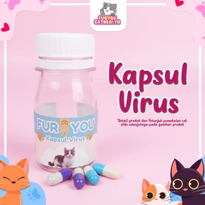 READY FUR YOU KAPSUL VIRUS Obat Kucing Anti Virus Panleu FPV FIP Calici NEW