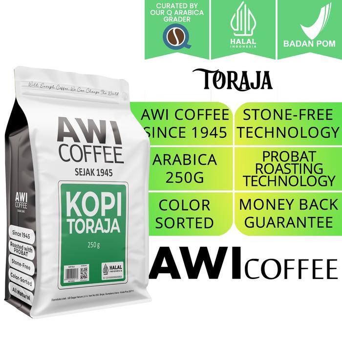 

Awi Coffee Toraja Marinding 250Gr Biji Arabica Roasted Coffee Beans Specialty Kualitas Ekspor New