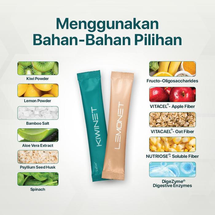 

Lazior Lemonet Kiwinet Minuman Serbuk Mix 7 Sachet - Free Botol Shaker Promo