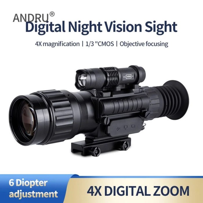 Night Vision Riflescope 4X Monocular Infrared Digital Sight φ50mm for