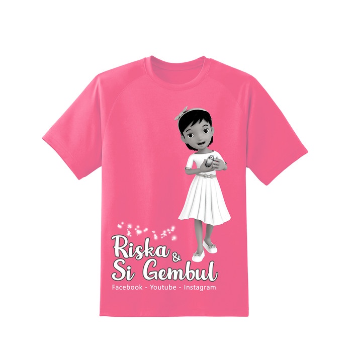 KAOS RISKA CANTIK - PINK - ORIGINAL MERCHANDISE RISKA DAN SI GEMBUL