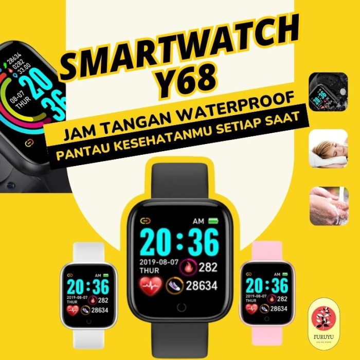 SmartWatch Smart Watch Y68 Jam Tangan Digital Bluetooth Waterproof ORI