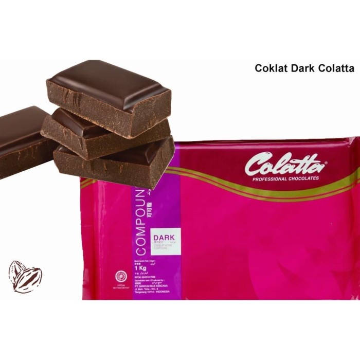 

Ready" Colatta Dark Compound 1 Kg / Coklat Blok Colata Hitam 1Kg