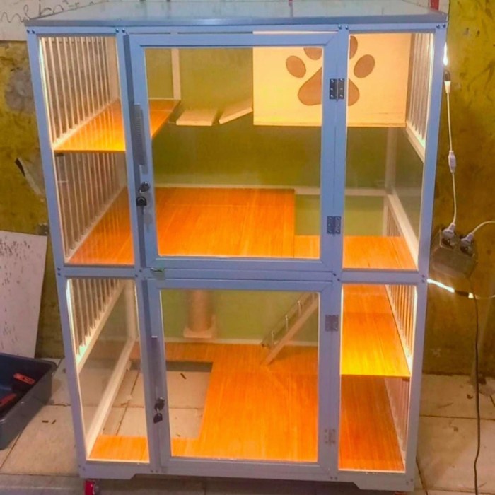 kandang kucing alumunium 2 kamar