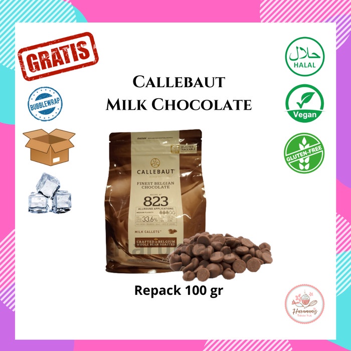 

Ready" Callebaut Milk Chocolate Couverture 823 33,6% Kemasan Repack 100Gr