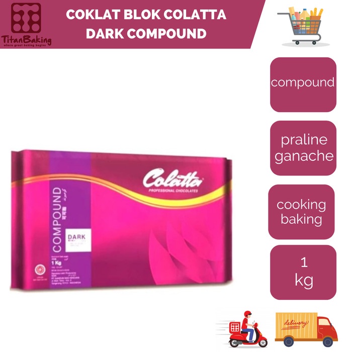 

Ready" Coklat Blok Colatta Dark Compound 1Kg/Chocolate 1Kg/Coklat Hitam