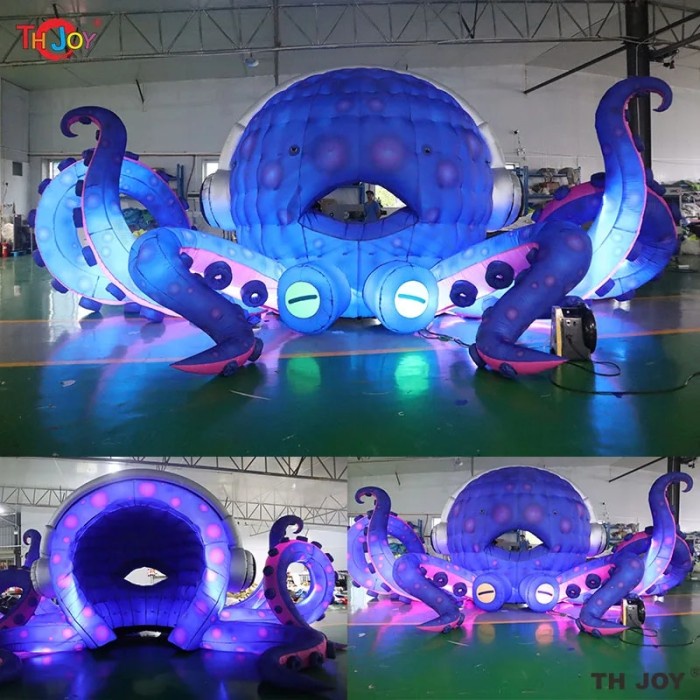 10m Giant Inflatable DJ Octopus Cabin Background Wall Booth Balloon