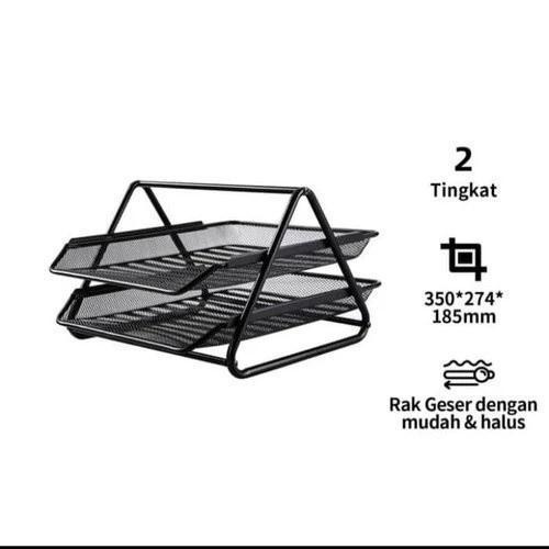 

BARANG TERLARIS BOS Letter Tray Besi 2 susun/Rak Dokumen /Rak Susun/Laci/Wadah Kertas Desk Susun