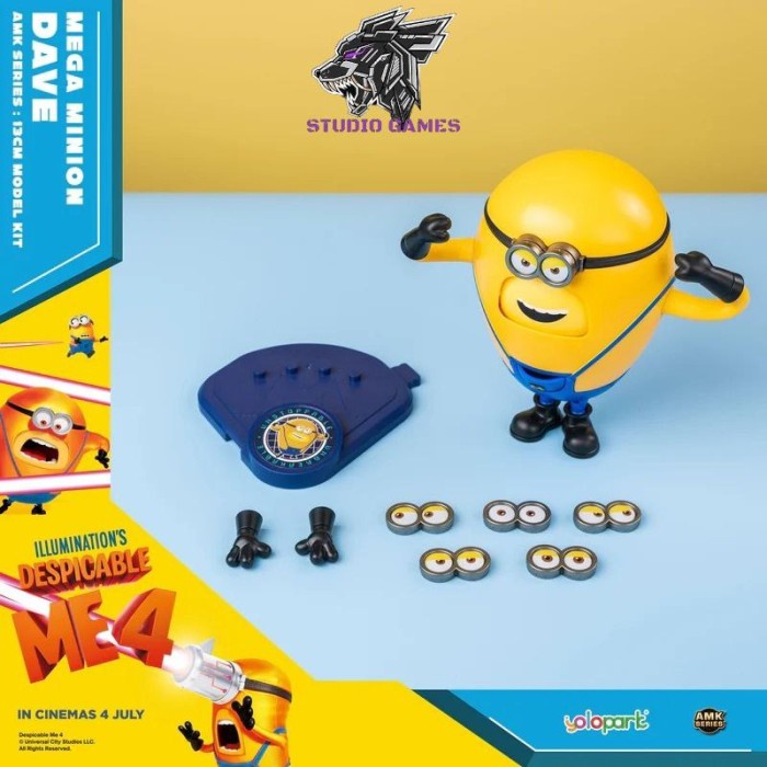

Yolopark Amk Despicable Me 4 - Dave Minion 12Cm Model Kit Good Quality