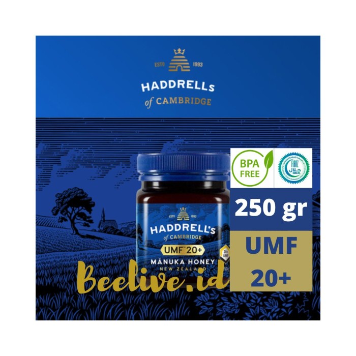 

BARANG TERLARIS Madu Haddrells Manuka Honey UMF 20+ MGO 850+ 250gr