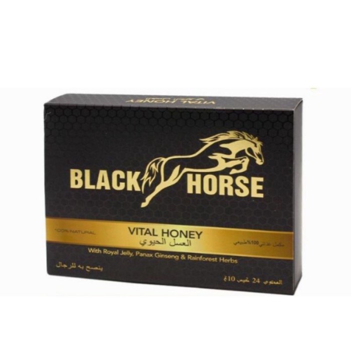 

BARANG TERLARIS Madu Black Horse Vital Honey Original Madu Kuda Hitam 1 Box 24 Sachet