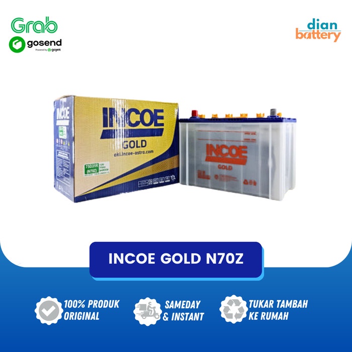 Aki Mobil Captiva Diesel Incoe Gold N70Z (75Ah)