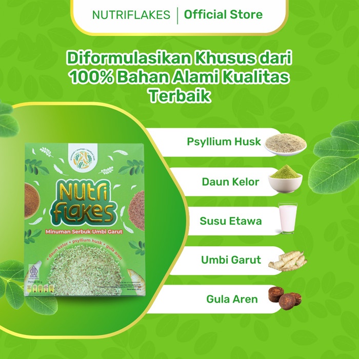 

Produk Viral Nutriflakes Sereal Umbi Garut Asli Solusi Maag & Asam Lambung - Paket 2 Box Packing
