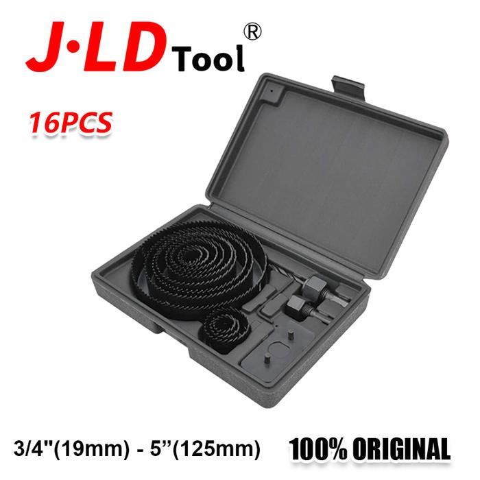 JLD Mata bor Holesaw 16pcs mata bor bulat lubang Set Mata Bor Pelubang KAYU PIPA PARALON PVC GYPSUM