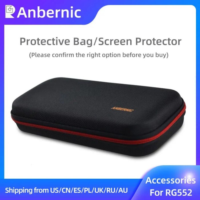 Anbernic Travel Carrying Case Glass Screen Protector For RG552 Hard