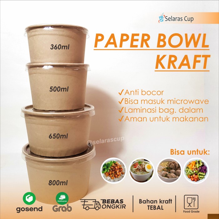 paper bowl coklat rice bowl custom mangkok kertas paperbowl catering