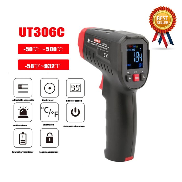 UNI-T UT306S UT306C Digital Thermometer Non-contact industrial