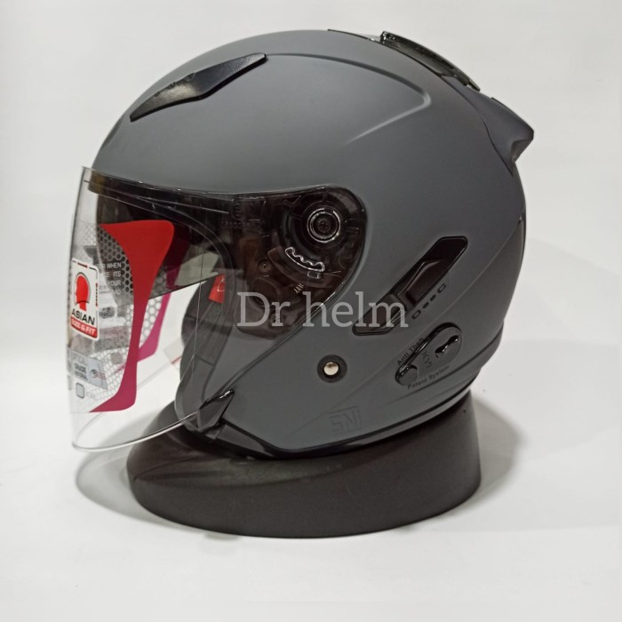HELM KYT GALAXY FLAT R POLOS ABU DOFF DOUBLE VISOR